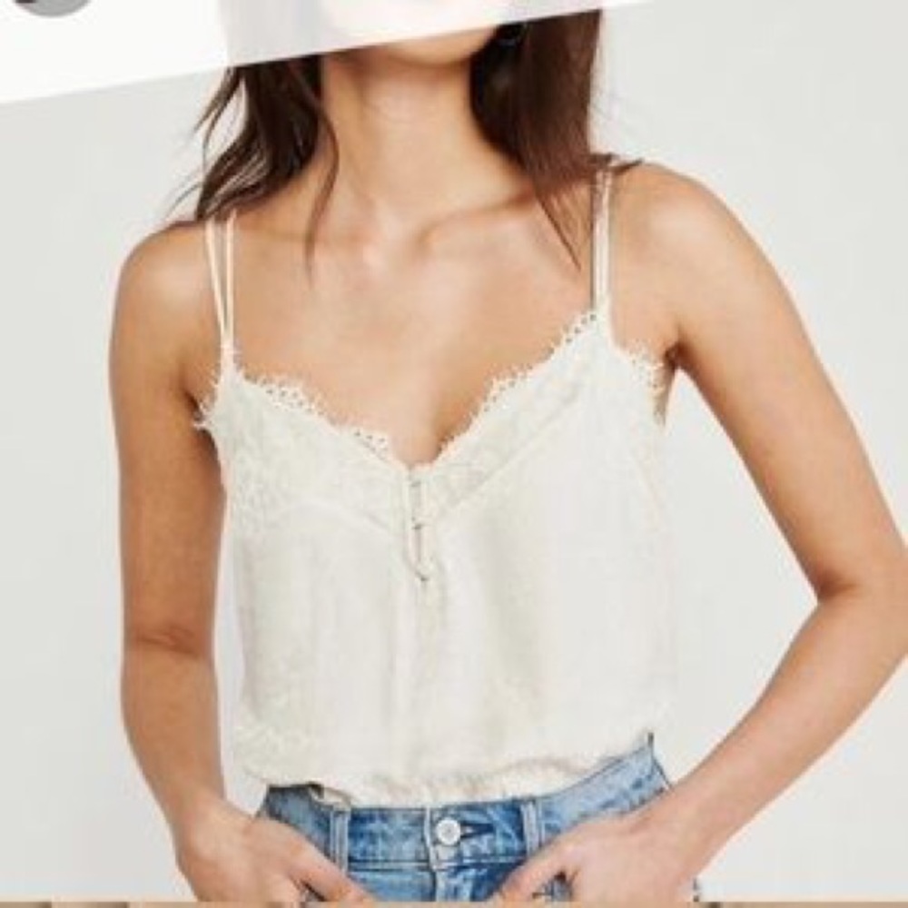 Abercrombie leopard lace satin tank size xl